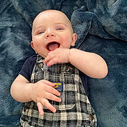 Charles joined the competition — help win amazing prizes! baby, blanket, bodypart, clothing, coat, face, finger, hand, happy, head, jeans, laughing, pants, person, photography, portrait, quilt, shirt, smile, t_shirt