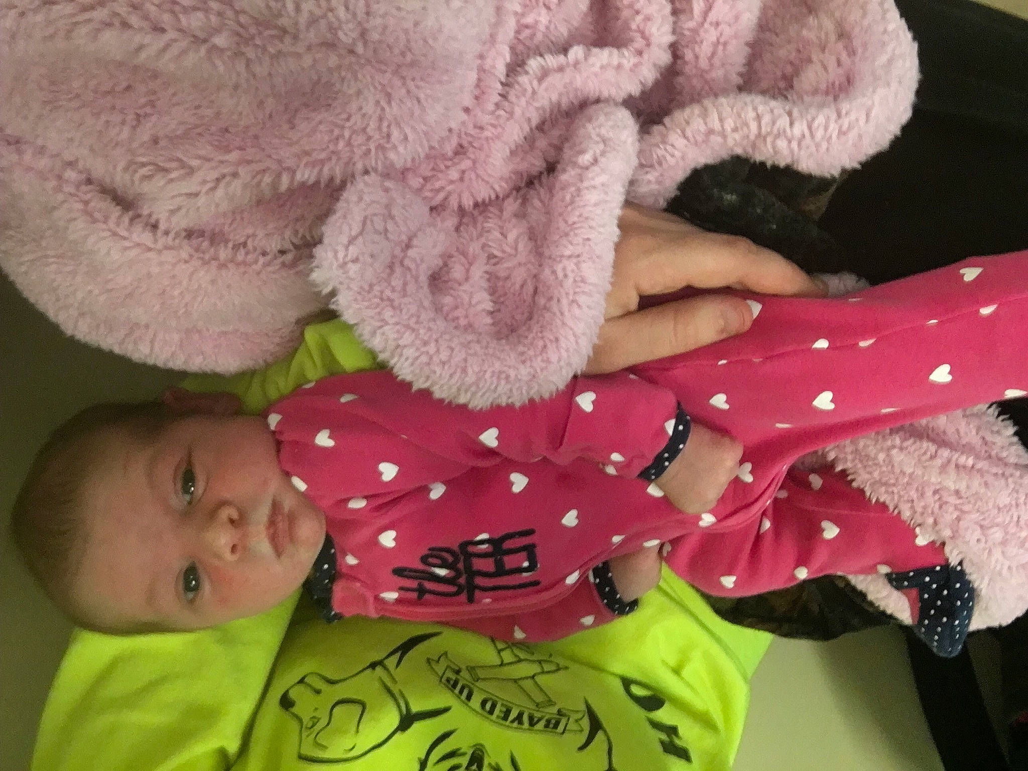 Chloe joined the competition — help win amazing prizes! baby, baby_products, baby_toddler_clothing, bracelet, cheek, child, craft, creative_arts, crochet, fur, knitting, natural_material, pattern, person, pink, polka_dot, textile, thread, toddler, wool