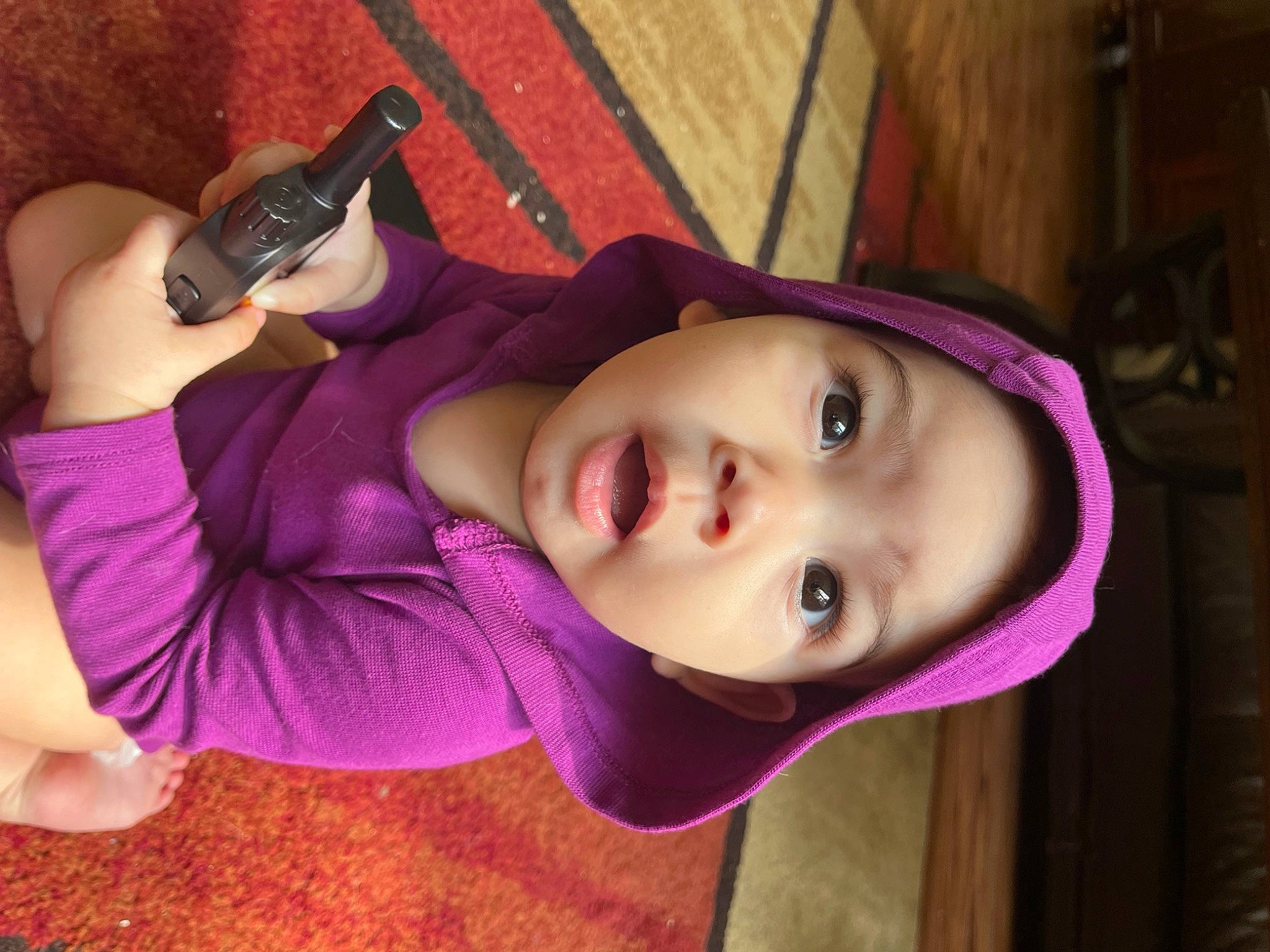 Athena joined the competition — help win amazing prizes! black_hair, cheek, cool, eyebrow, eyelash, fun, happy, iris, lip, magenta, mouth, neck, nose, person, pink, purple, skin, smile, surprise, toddler