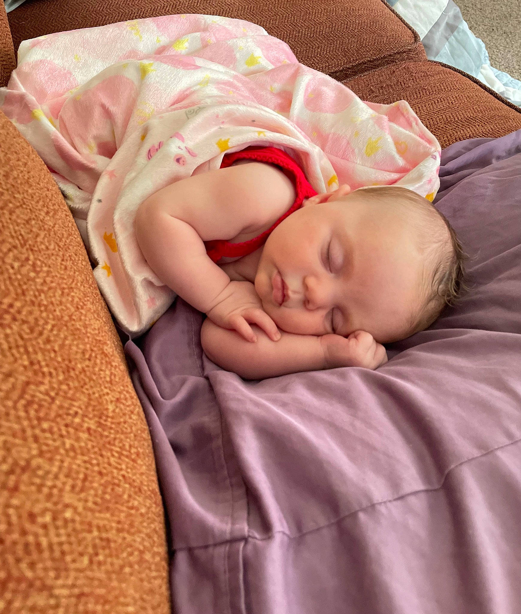 Lilyanna joined the competition — help win amazing prizes! baby, baby_products, baby_sleeping, baby_toddler_clothing, bedtime, cheek, child, comfort, eye, flesh, hand, head, linens, nap, pattern, person, portrait_photography, room, sleep, textile