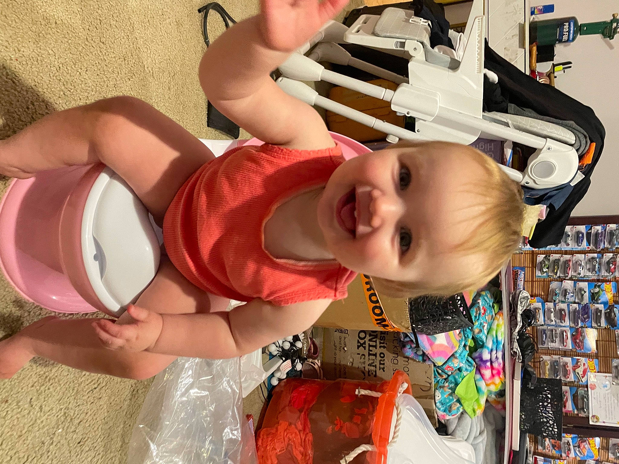 Shelbi-lee joined the competition — help win amazing prizes! abdomen, baby, baby_products, bowl, chest, child, dishware, fun, happy, joy, person, plate, play, room, shelf, smile, t_shirt, tableware, thigh, toddler