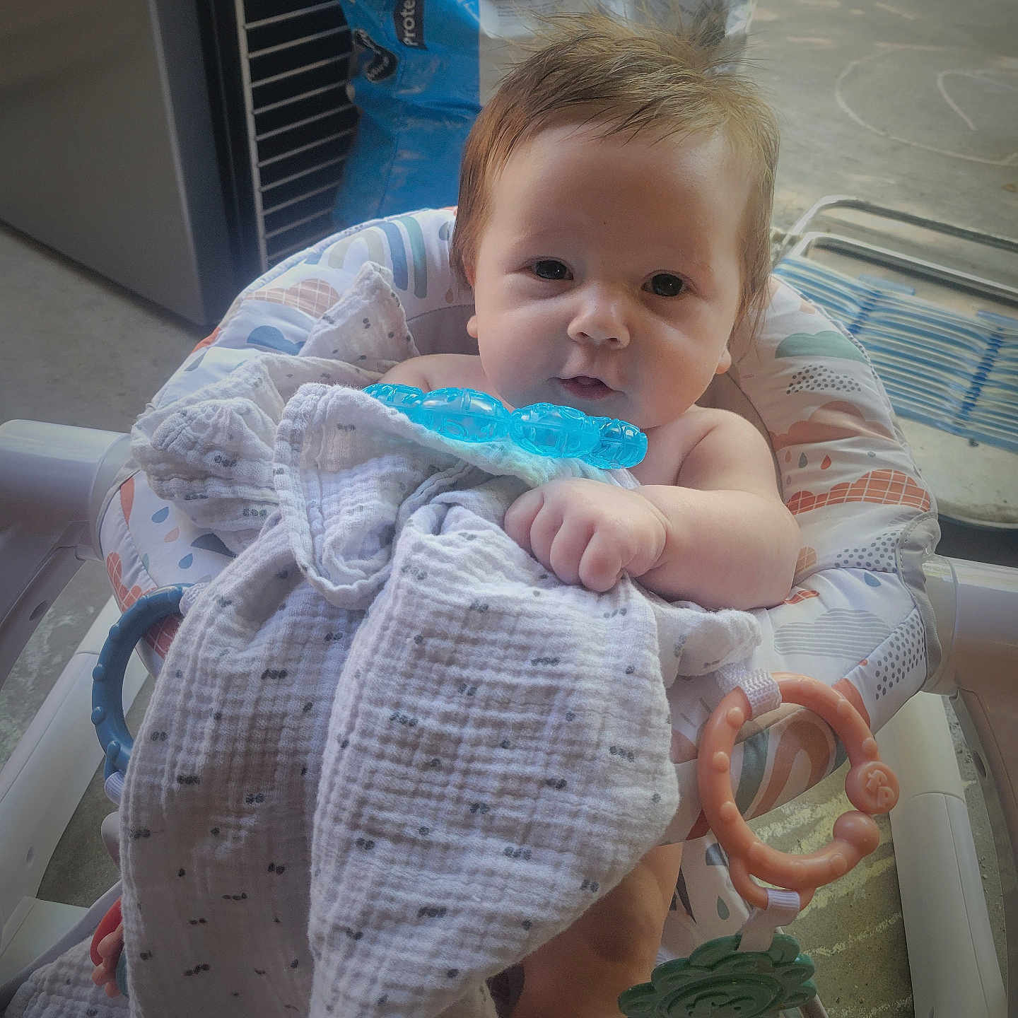 Winston joined the competition — help win amazing prizes! architecture, baby, bed, blanket, bodypart, building, cream, crib, dessert, face, finger, food, furniture, hand, head, hospital, icing, person, photography, portrait