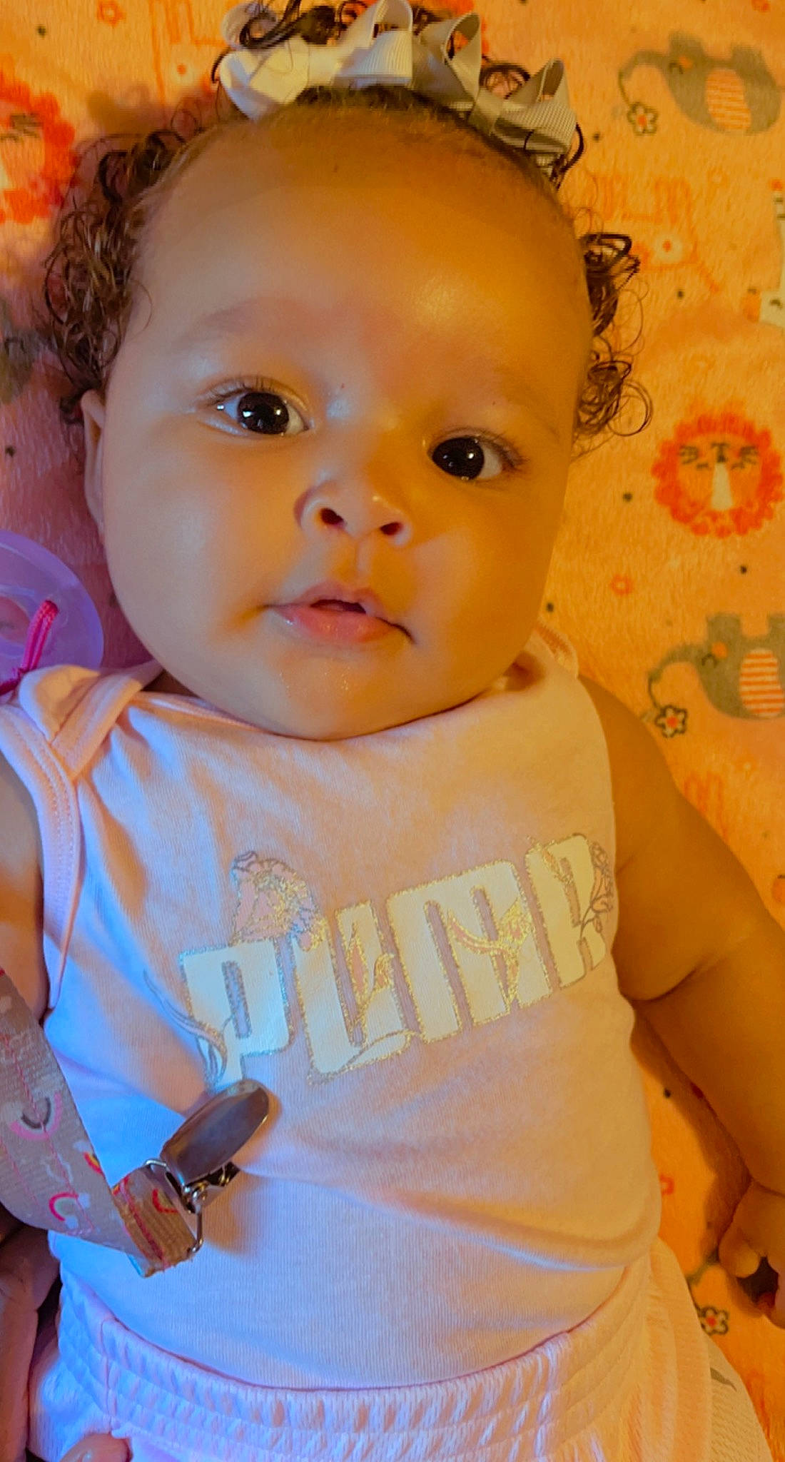 Jaliyah joined the competition — help win amazing prizes! baby, baby_toddler_clothing, cheek, chin, eye, eyebrow, eyelash, finger, forehead, hairstyle, happy, iris, lip, mouth, neck, nose, organ, person, pink, skin