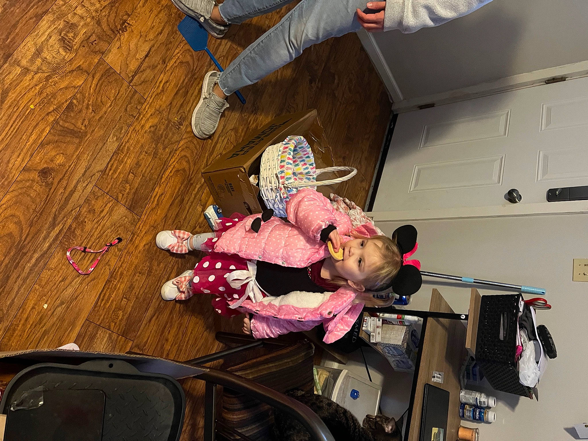 Leoline joined the competition — help win amazing prizes! boot, car, costume, entertainment, event, flooring, fun, hardwood, hat, human_leg, leg, performing_arts, person, public_event, room, sandal, thigh, toddler, varnish, wood