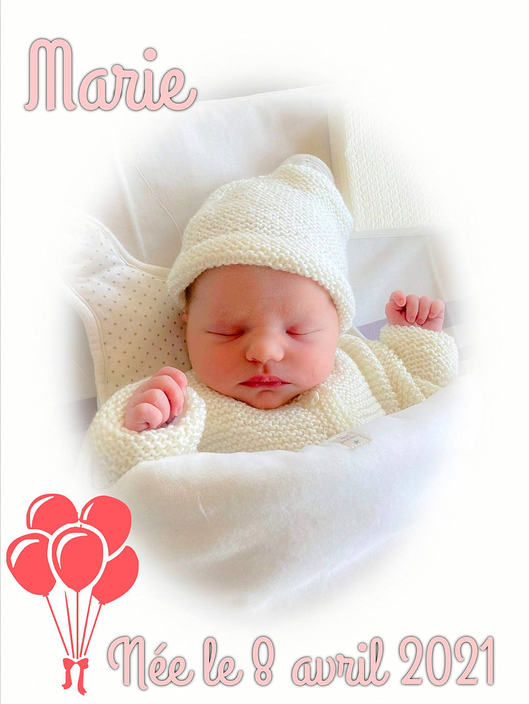Marie participe au concours pour gagner de l'argent avec cette photo : baby, baby_products, baby_sleeping, baby_toddler_clothing, cap, cheek, comfort, face, font, happy, head, headgear, headwear, knit_cap, linens, pattern, person, pink, product, skin