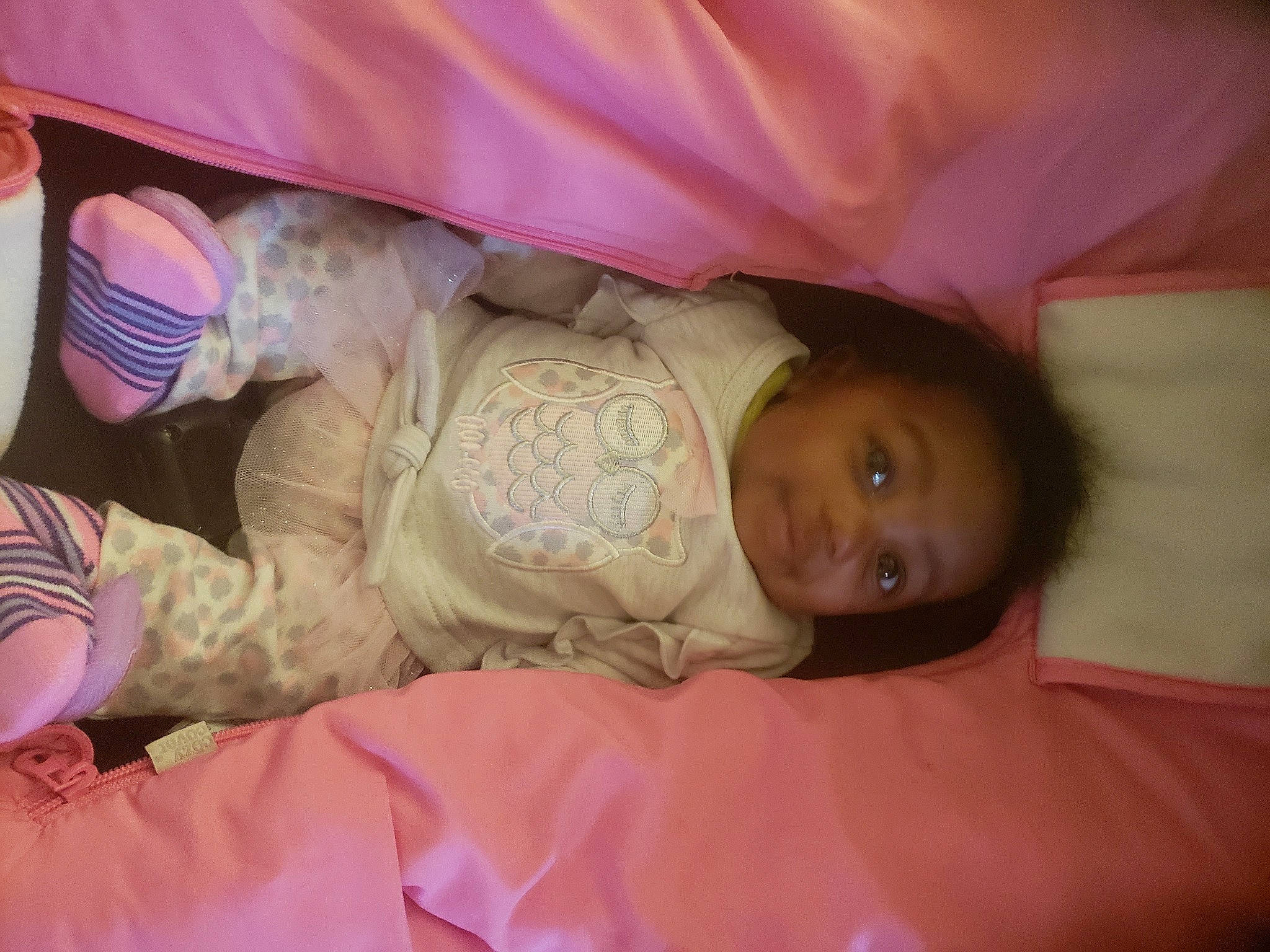 Khari joined the competition — help win amazing prizes! baby, baby_products, baby_toddler_clothing, child, comfort, linens, peach, person, pink, toddler