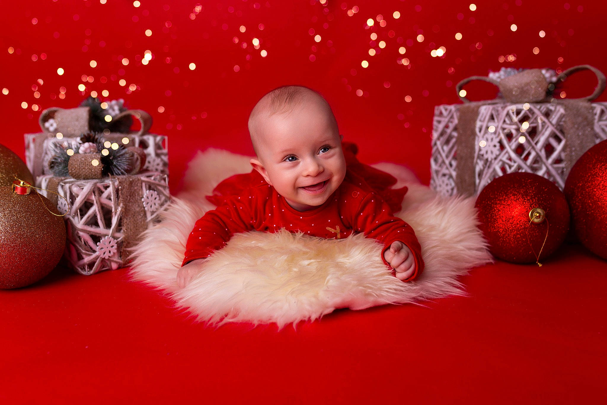 Amanda joined the competition — help win amazing prizes! baby, baby_toddler_clothing, child, christmas, christmas_decoration, christmas_eve, christmas_ornament, decoration, event, facial_expression, fun, happy, holiday, holiday_ornament, joy, mammal, ornament, people, person, red