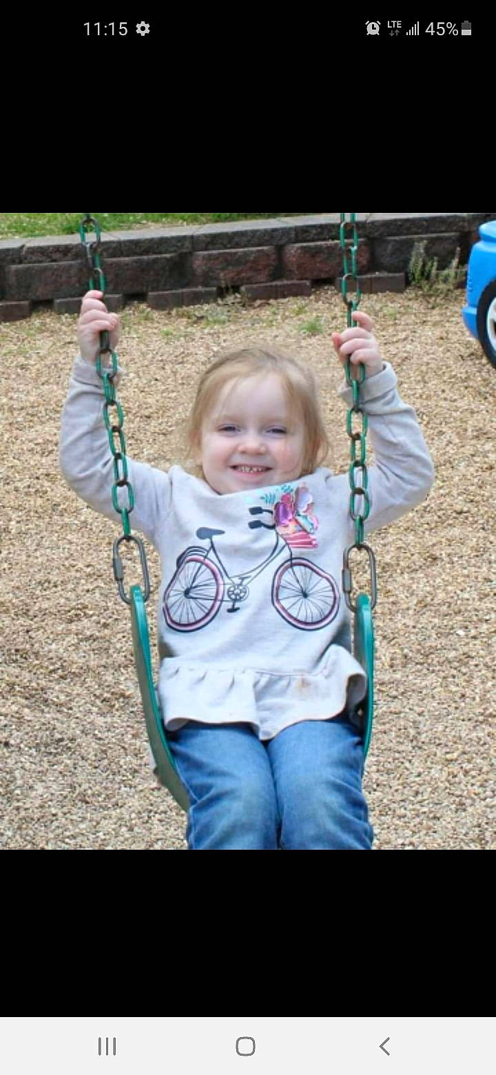 Paizley joined the competition — help win amazing prizes! baby, baby_toddler_clothing, blue, child, electric_blue, eye, fun, grass, happy, joy, leisure, outdoor_play_equipment, people_in_nature, person, playground, public_space, recreation, smile, swing, tire