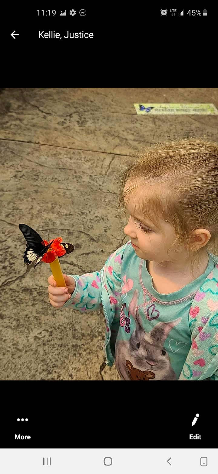 Paizley is registered to the contest to win money with this photo: adaptation, baby_toddler_clothing, child, fun, grass, happy, insect, leisure, mammal, moths_and_butterflies, people_in_nature, person, play, pollinator, recreation, smile, soil, toddler, toy, visual_arts