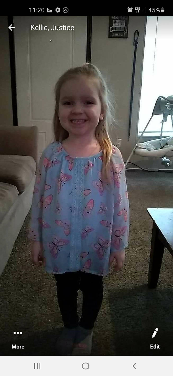 Paizley joined the competition — help win amazing prizes! baby_toddler_clothing, beauty, blond, child, embellishment, face, fashion_accessory, fun, happy, joy, knee, magenta, neck, pattern, person, pink, shoulder, sleeve, smile, t_shirt