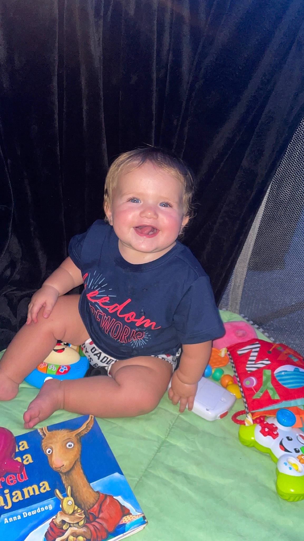 Ellie joined the competition — help win amazing prizes! baby_toddler_clothing, child, electric_blue, event, foot, fun, happy, human_leg, joy, lap, leg, leisure, person, shorts, sitting, skin, sleeve, smile, sock, t_shirt