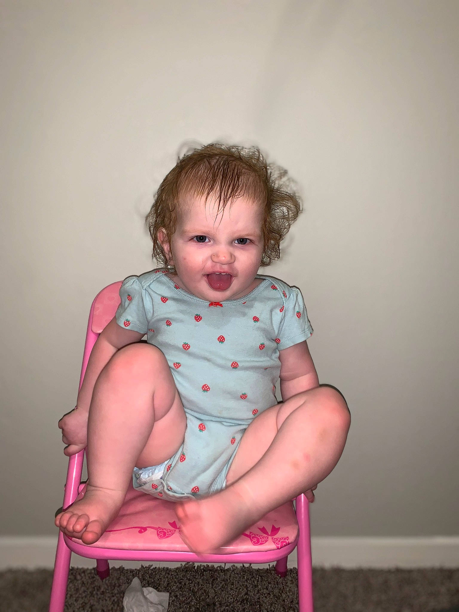 Raelynn joined the competition — help win amazing prizes! arm, baby_toddler_clothing, chair, cheek, chin, face, finger, flash_photography, hairstyle, hand, human_body, joint, leg, lip, neck, person, pink, purple, shoulder, skin