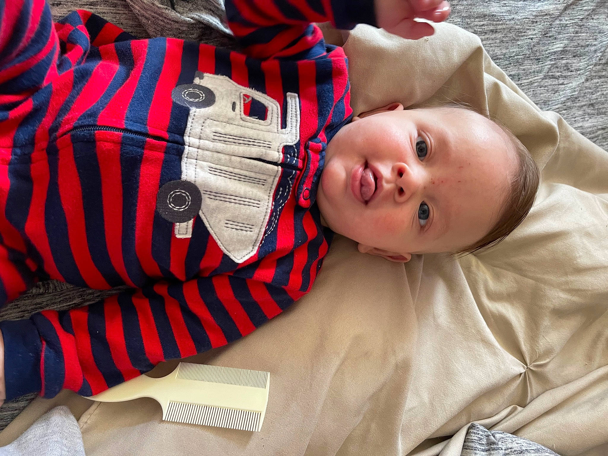 Isaiah joined the competition — help win amazing prizes! abdomen, baby, chest, child, comfort, elbow, eye, face, happy, head, linens, pattern, person, plaid, red, skin, t_shirt, tartan, textile, thigh