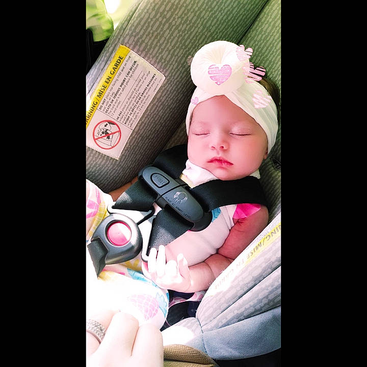 Alaysia is registered to the contest to win money with this photo: baby, baby_carriage, baby_in_car_seat, baby_products, beauty, car_seat, cheek, child, cool, happy, head, headgear, headwear, person, photography, pink, product, sitting, skin, snapshot