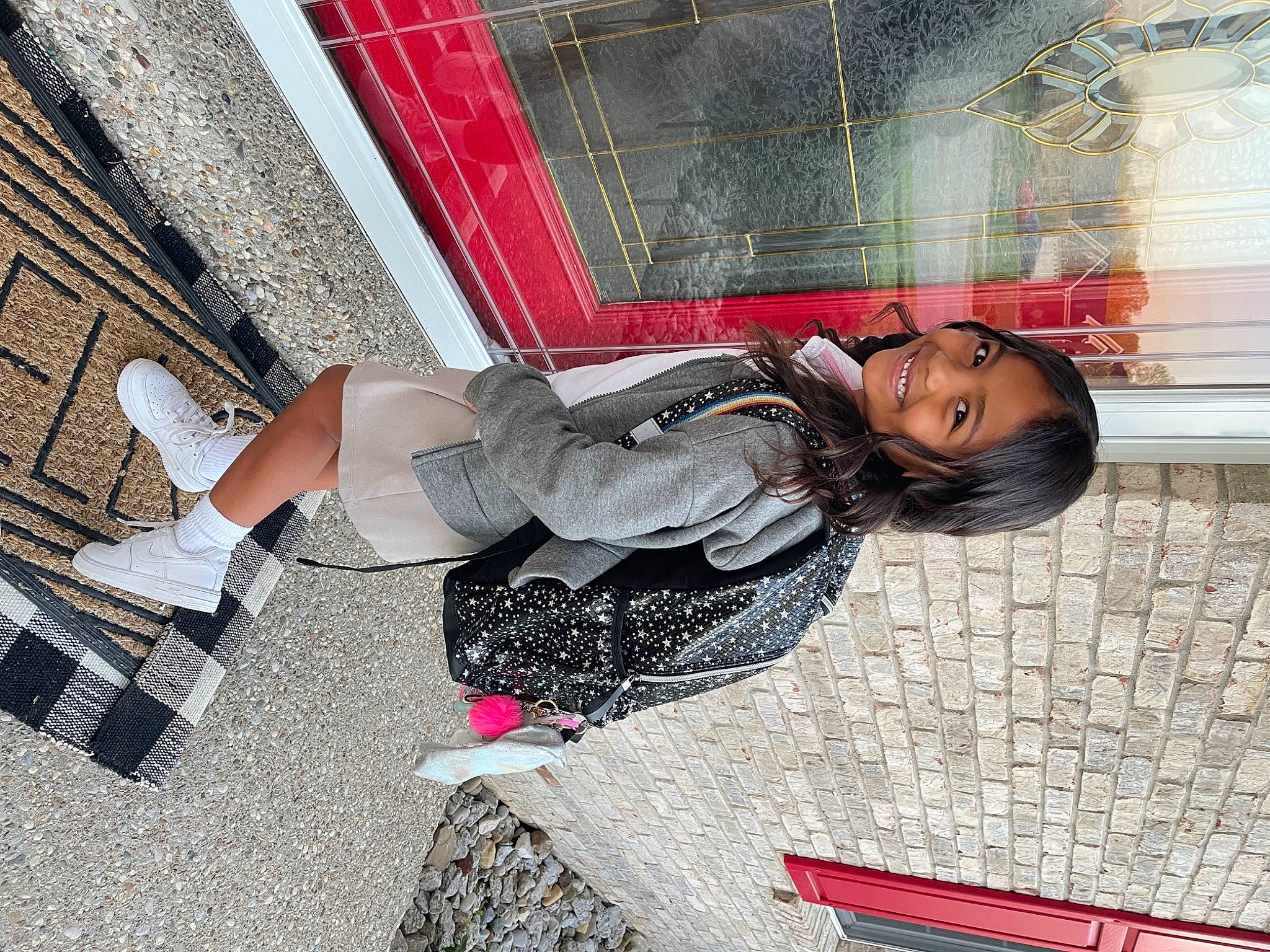 Jrue joined the competition — help win amazing prizes! black_hair, carmine, cool, eyewear, fashion_accessory, fun, human_leg, joy, knee, leisure, magenta, pattern, person, public_space, sitting, street, textile, thigh, tints_and_shades, waist