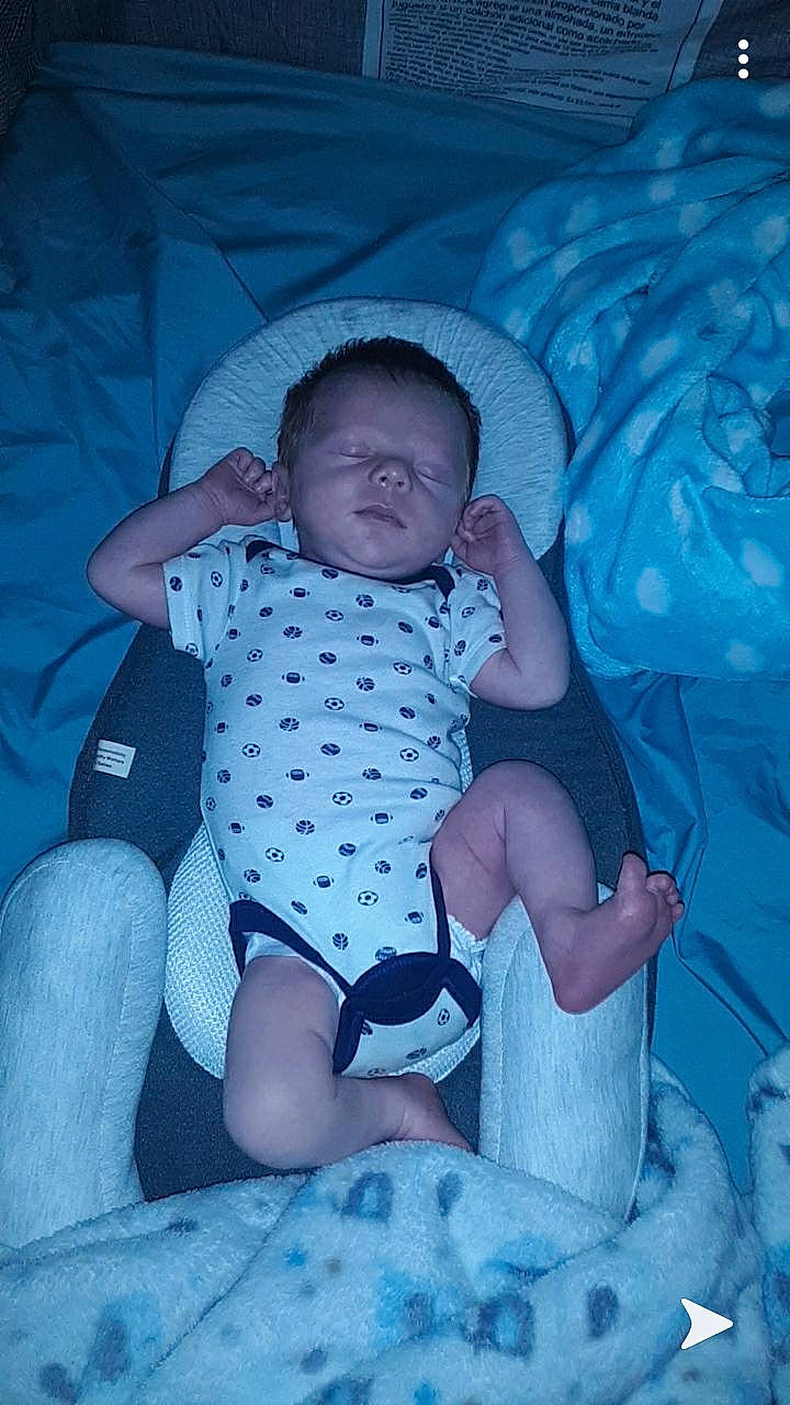 Leeland is registered to the contest to win money with this photo: baby, blue, child, fun, person, product, sitting, sleep, toddler, vacation