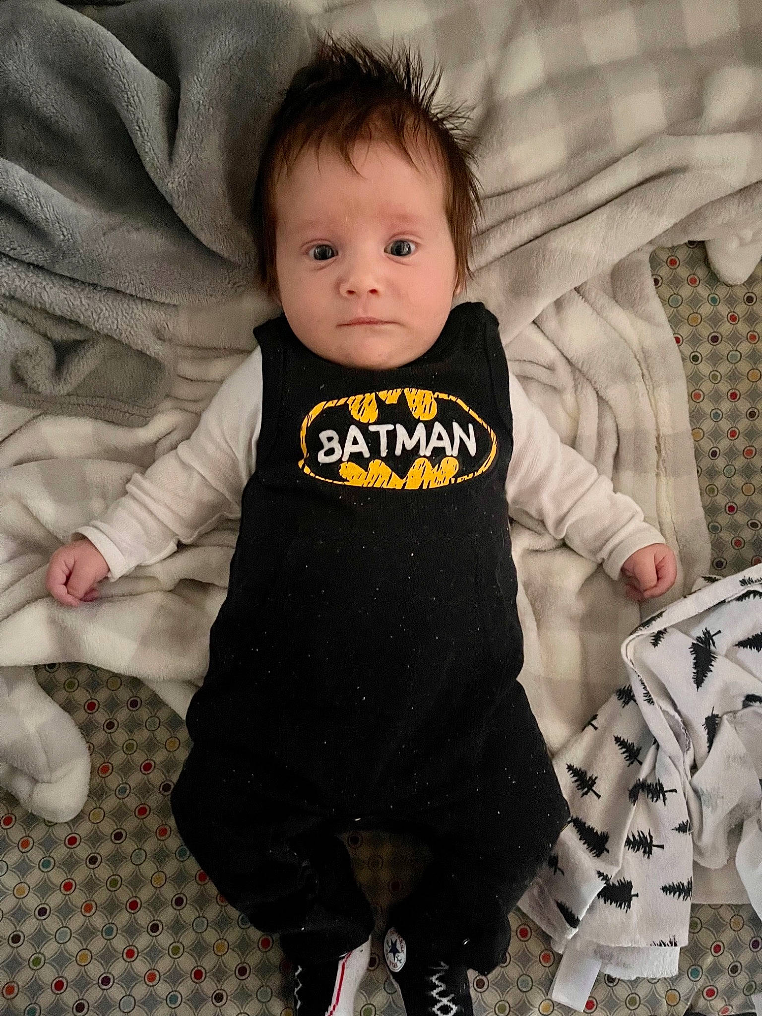 Lukas joined the competition — help win amazing prizes! baby, baby_products, baby_safety, baby_toddler_clothing, cheek, child, comfort, facial_expression, fur, grey, linens, outerwear, pattern, person, product, sitting, skin, sleeve, t_shirt, textile