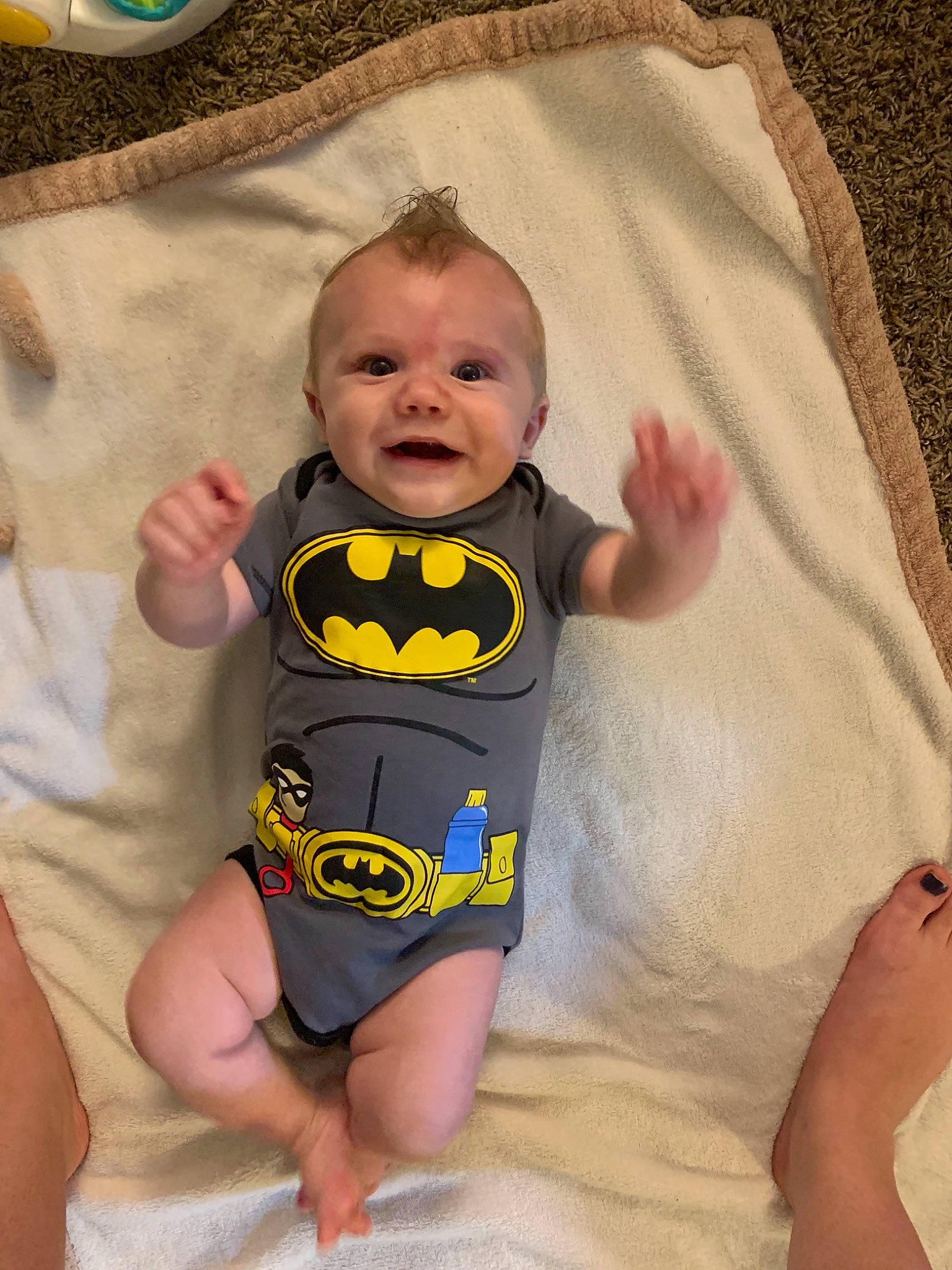 Bash joined the competition — help win amazing prizes! baby, baby_products, baby_toddler_clothing, batman, child, fictional_character, justice_league, person, product, skin, superhero, toddler