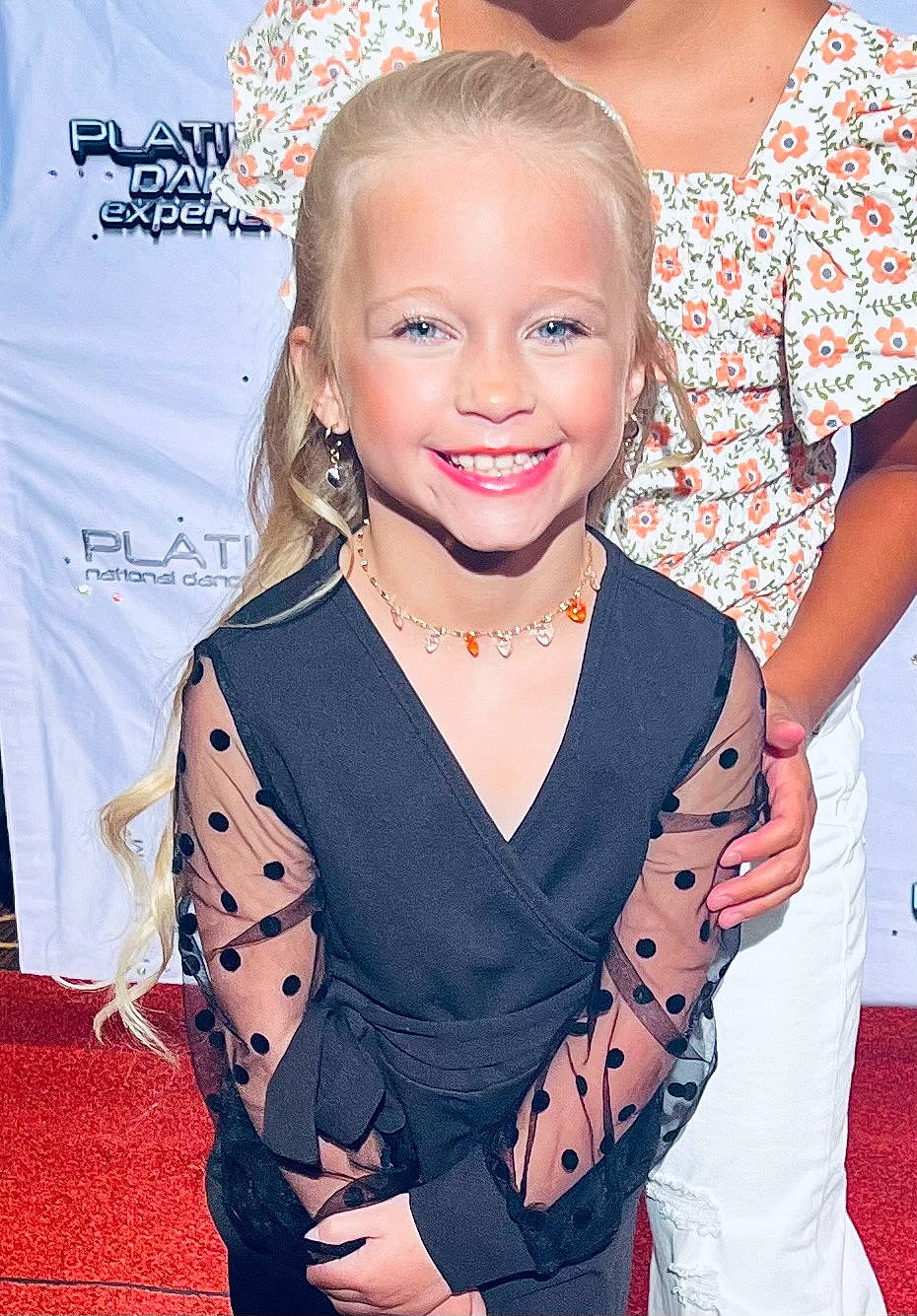 Kate joined the competition — help win amazing prizes! beauty, blond, child, electric_blue, event, eyelash, fashion, fashion_design, flooring, formal_wear, hairstyle, happy, jewellery, joy, makeover, necklace, people, person, pink, smile