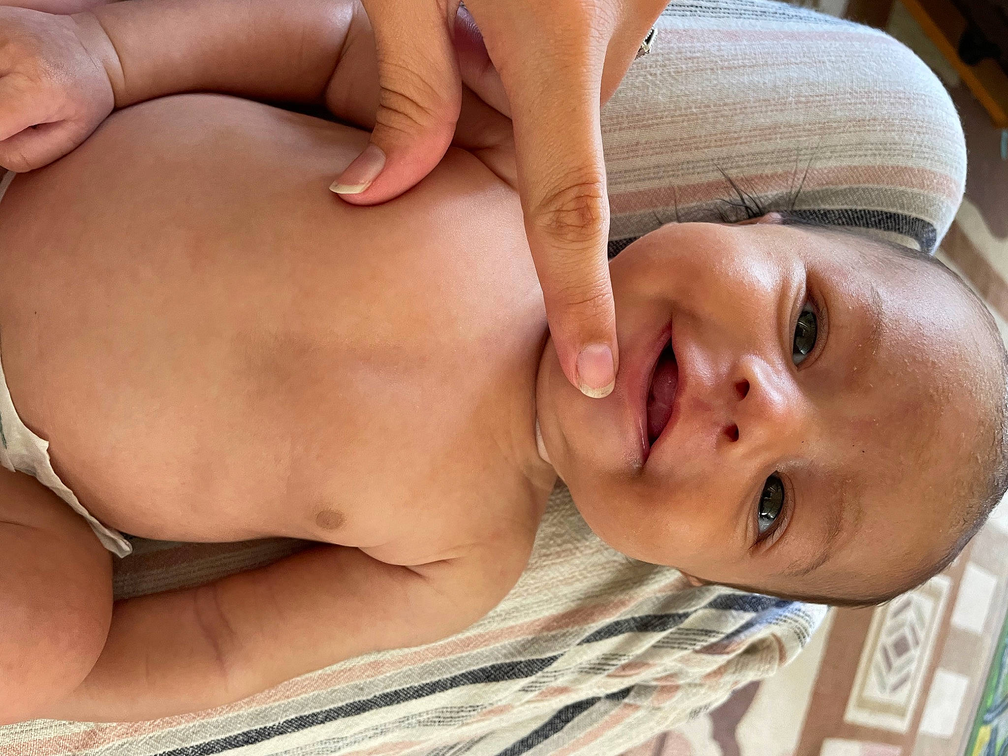 Kahlani joined the competition — help win amazing prizes! abdomen, arm, black_hair, cheek, chest, comfort, elbow, eyelash, finger, gesture, human_body, joint, mouth, muscle, nose, person, skin, smile, stomach, thigh