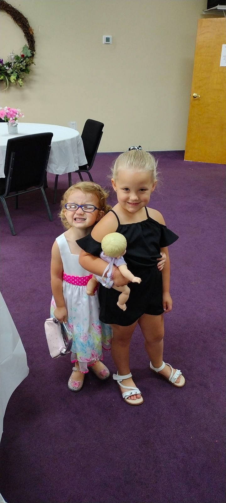 Emmarie is registered to the contest to win money with this photo: chair, child, dress, event, floor, flooring, fun, hairstyle, happy, joint, joy, leg, leisure, magenta, person, pink, purple, shoe, shorts, skin