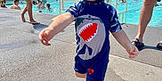 Presley joined the competition — help win amazing prizes! adult, bikini, blue_sky, child, clouds, concrete, family, fun, hat, outdoor, people, poolside, shadow, shoes, summer, sunny, swimming_pool, swimsuit, toddler, water
