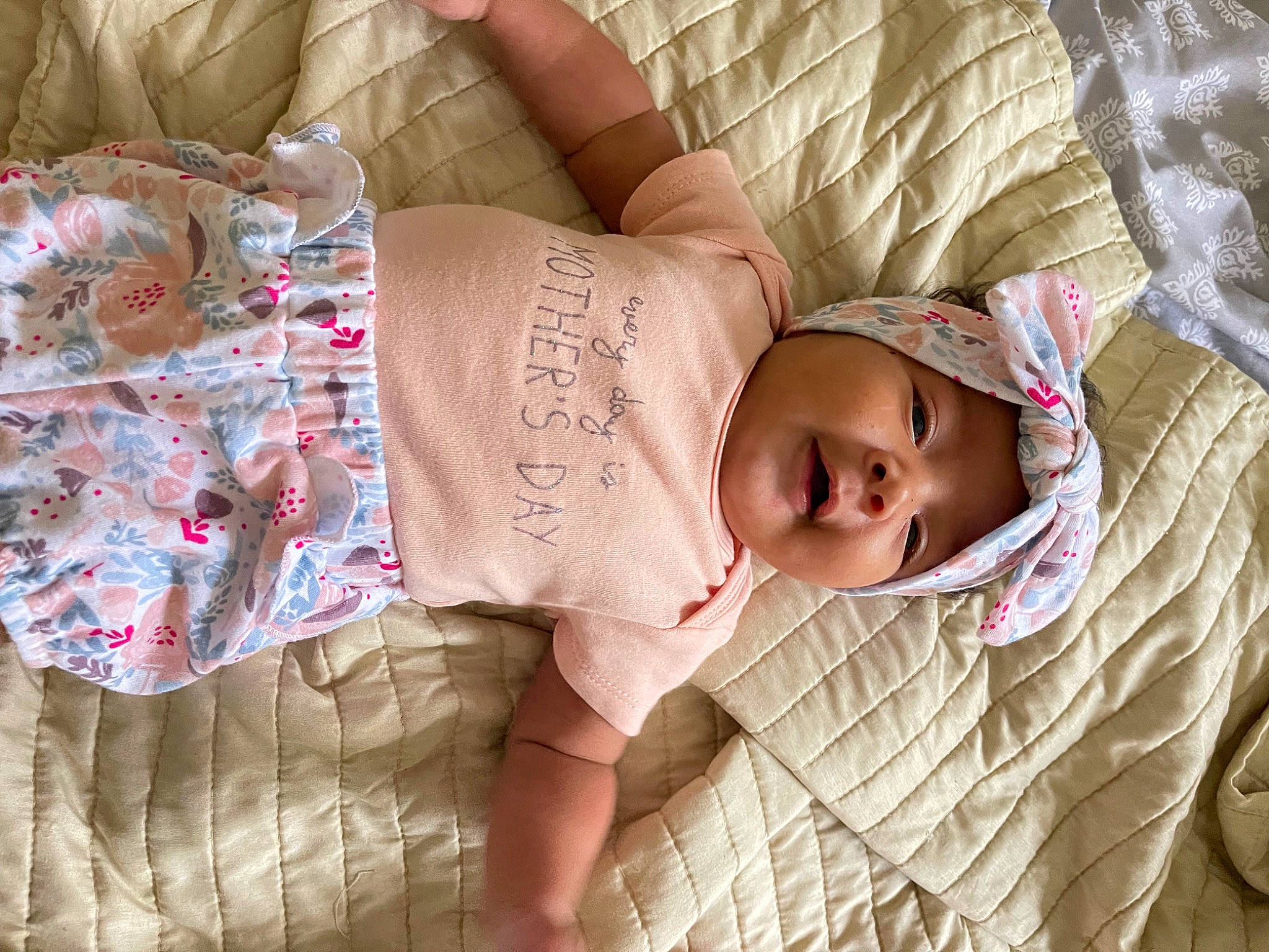 Indy joined the competition — help win amazing prizes! baby, baby_products, baby_safety, baby_toddler_clothing, bedding, child, comfort, eye, hand, head, headwear, linens, pattern, person, pink, product, room, sitting, skin, sleeve