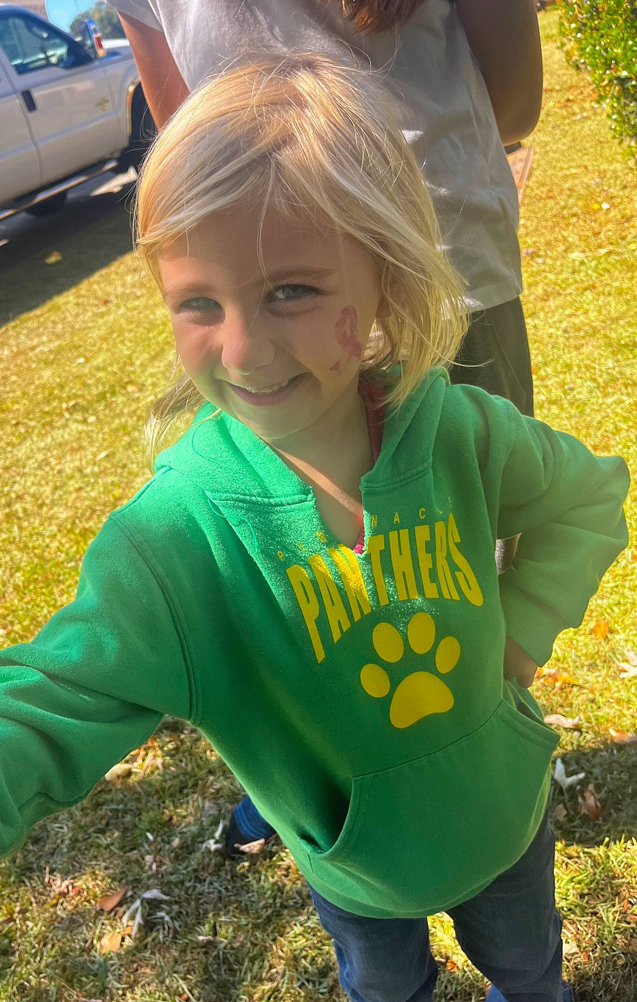 Clara joined the competition — help win amazing prizes! blond, child, cool, eye, facial_expression, fun, grass, grass_family, happy, head, joy, lawn, leisure, people_in_nature, person, plant, recreation, sleeve, smile, summer