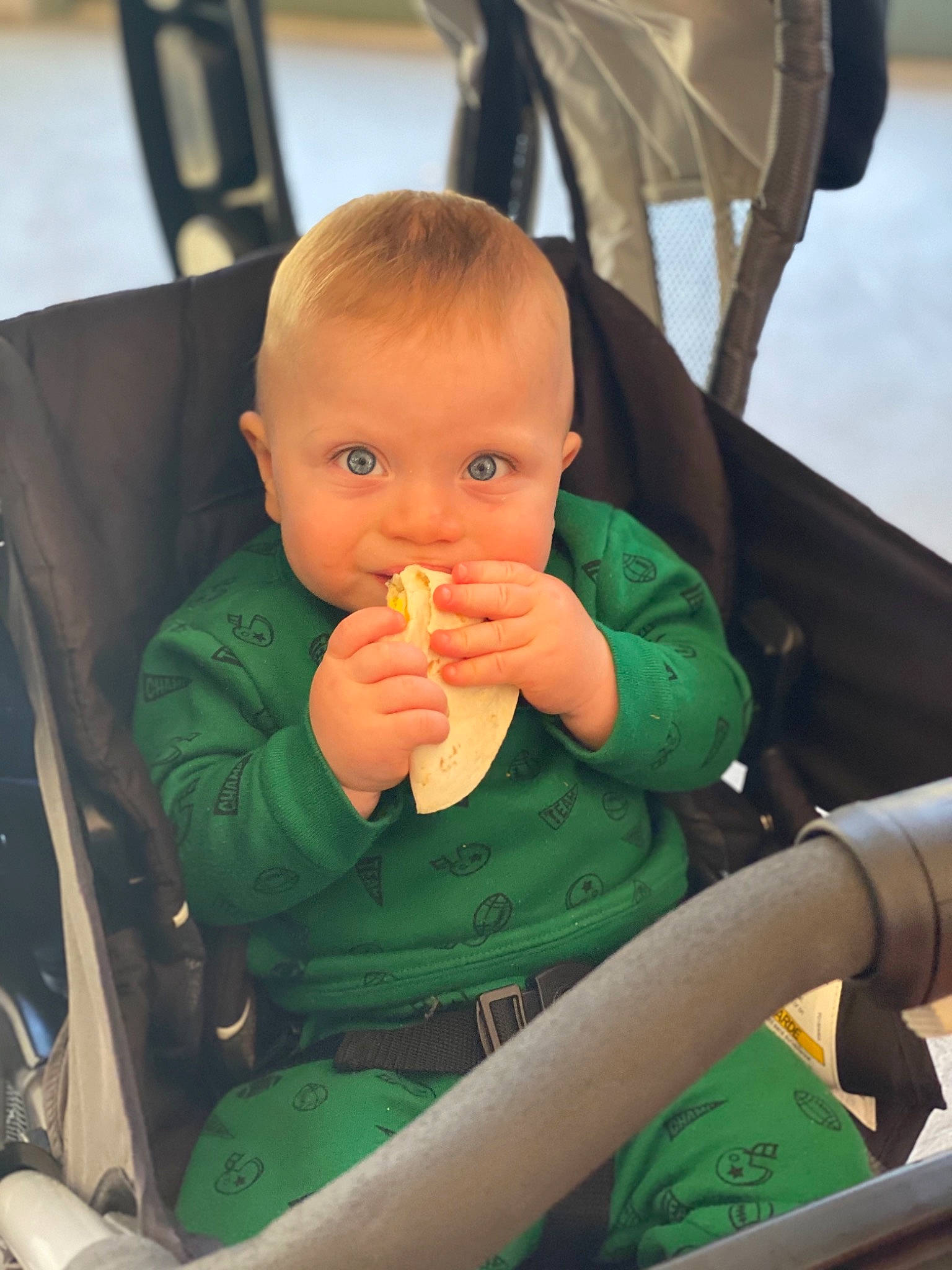 Tony is registered to the contest to win money with this photo: baby, baby_products, child, finger, joy, person, product, sitting, toddler