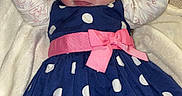 Thalya participe au concours pour gagner de l'argent avec cette photo : baby, blanket, crib, cute, diaper_pack, face, hands_up, home_interior, huggies_pack, infant, long_sleeve, lying_down, newborn, pink_bow, polka_dot_dress, portrait, rosy_cheeks, smiling, soft_toy, tights
