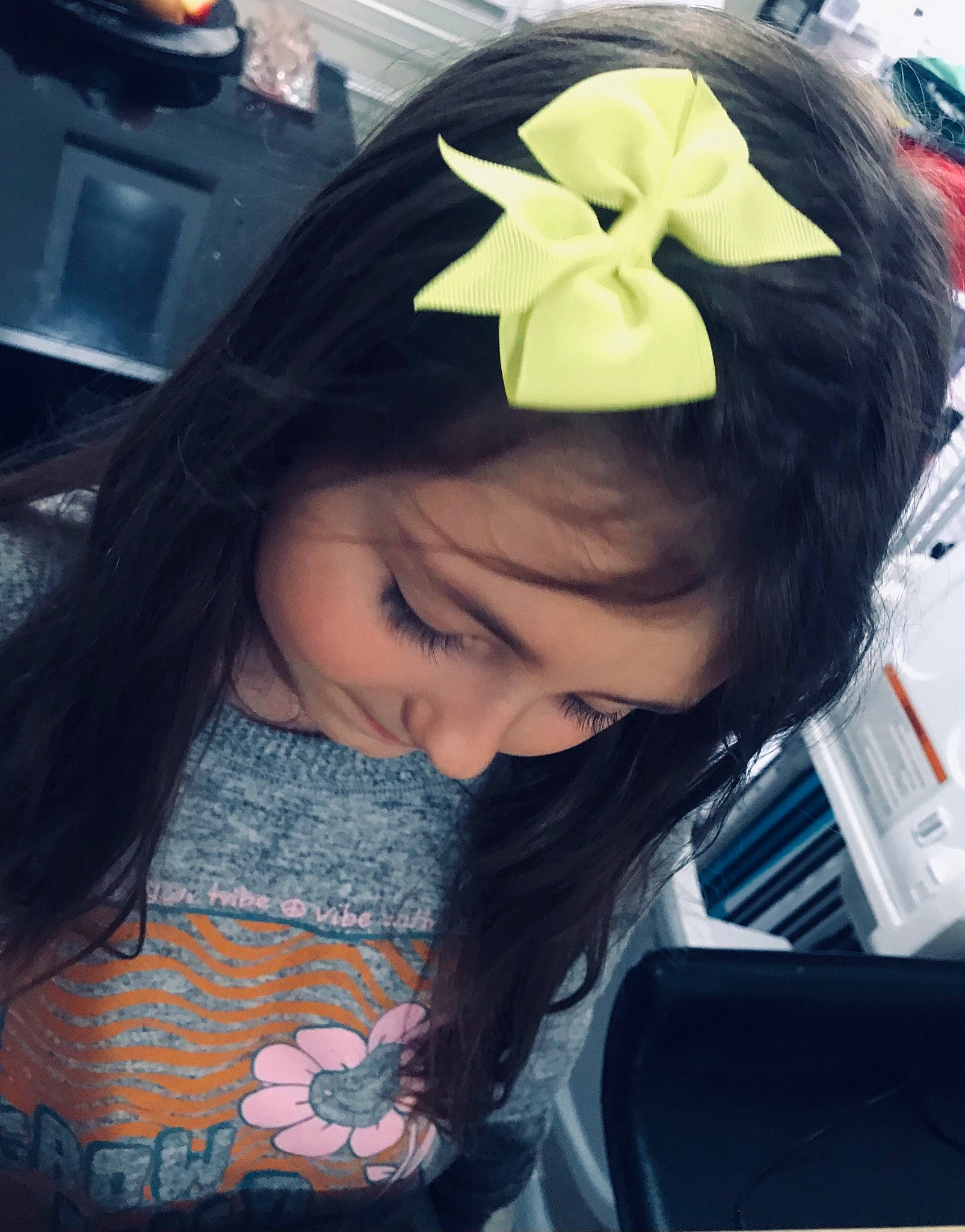 Sienna-jaide is registered to the contest to win money with this photo: audio_equipment, bangs, beauty, black_hair, cap, cool, electric_blue, eyelash, eyewear, fashion_accessory, hair, hair_coloring, hairstyle, happy, hime_cut, long_hair, pattern, people, person, snapshot