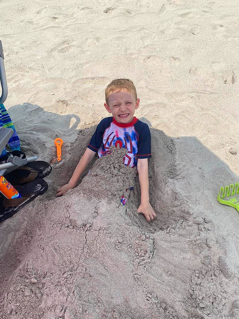 Andy joined the competition — help win amazing prizes! beach, child, coast, fun, geology, landscape, leisure, ocean, people_in_nature, person, play, recreation, sand, shadow, shorts, smile, soil, t_shirt, toddler, travel