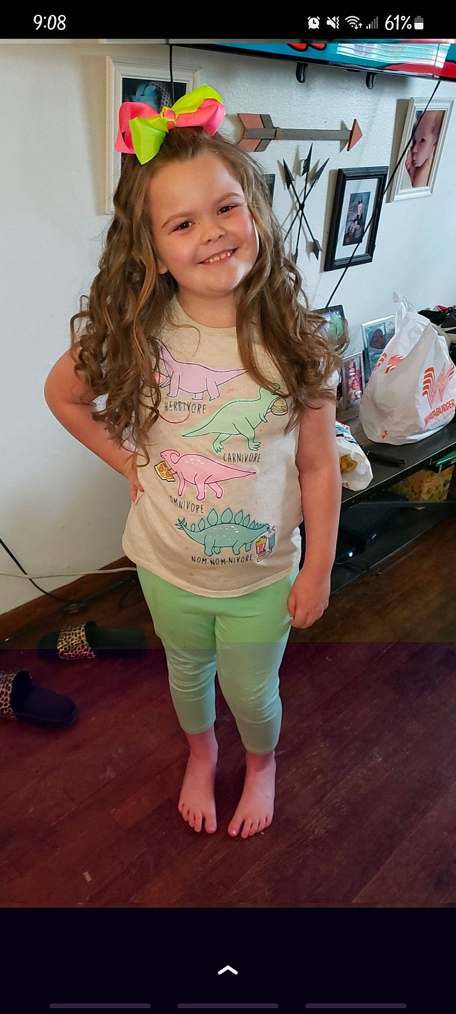 Audrey joined the competition — help win amazing prizes! arm, eye, face, flooring, happy, hardwood, head, human_body, joint, joy, long_hair, neck, person, pink, shoulder, skin, sleeve, smile, t_shirt, thigh