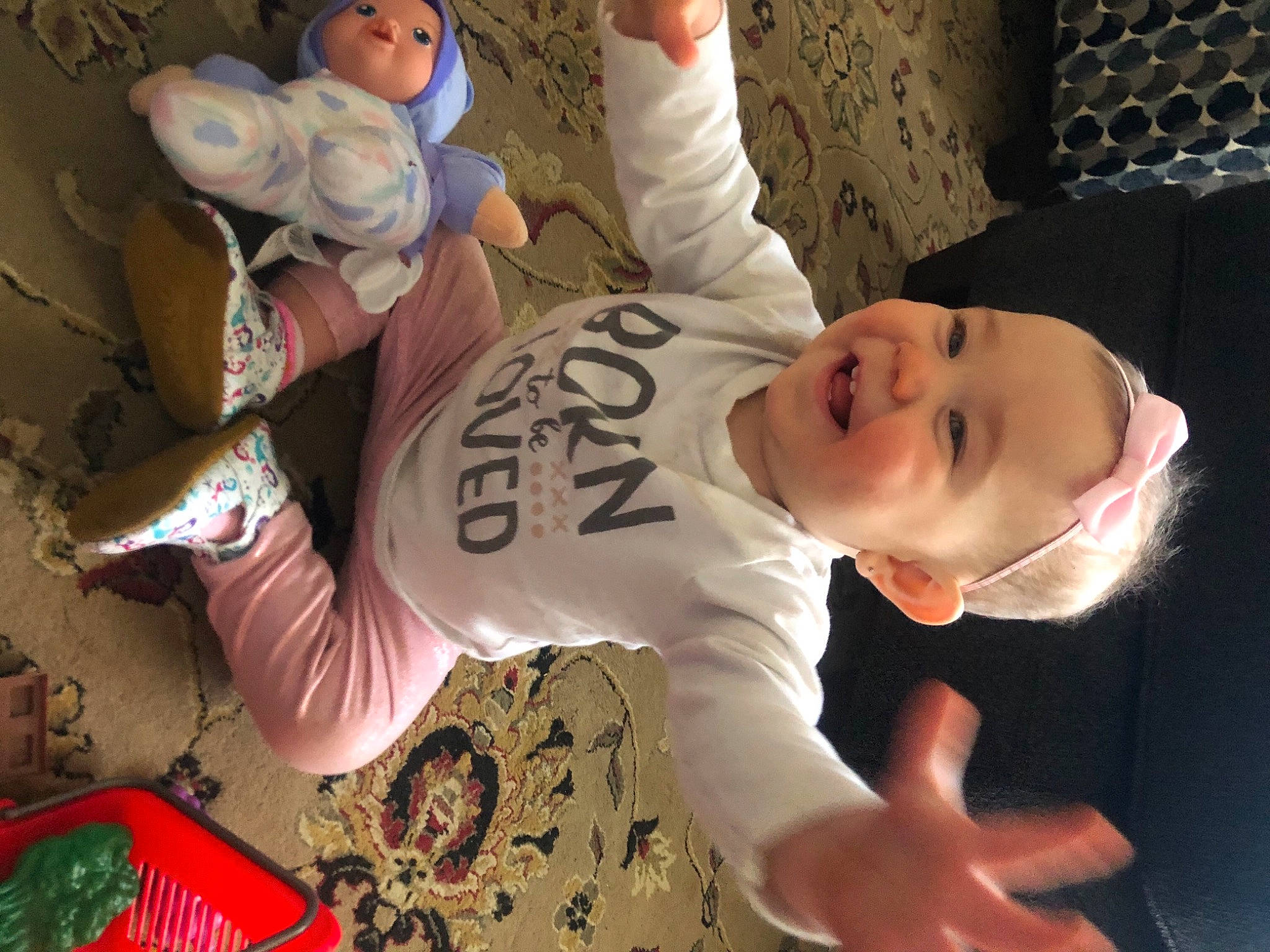 Rhylee joined the competition — help win amazing prizes! arm, baby, baby_products, baby_safety, baby_toddler_clothing, child, cool, flooring, fun, happy, hat, linens, mouth, person, play, room, sleeve, smile, t_shirt, toddler
