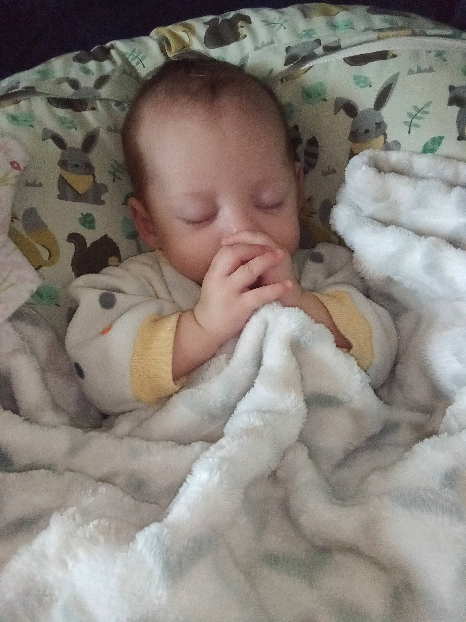 Kelly Rose is registered to the contest to win money with this photo: baby, baby_sleeping, baby_toddler_clothing, bedding, bedtime, cheek, child, comfort, eyebrow, head, iris, linens, mouth, nap, nose, person, room, skin, textile, thumb