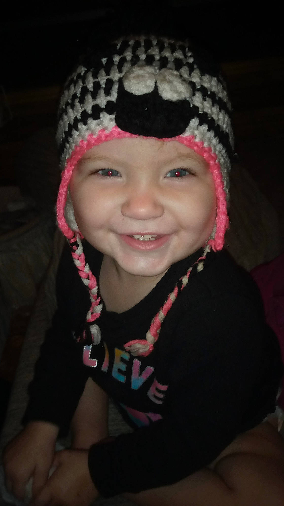 Alexis joined the competition — help win amazing prizes! cap, cheek, cool, ear, eye, eyebrow, face, flash_photography, hairstyle, happy, head, headgear, headwear, joy, knit_cap, lip, magenta, person, pink, smile