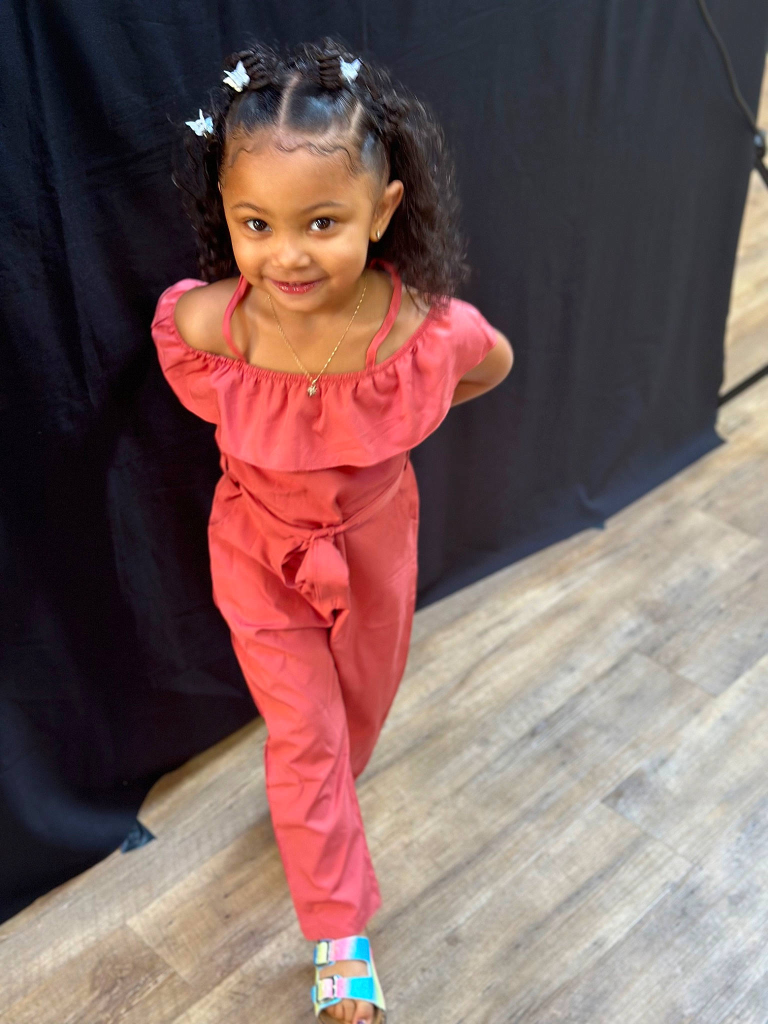 Kalee joined the competition — help win amazing prizes! active_pants, baby, baby_toddler_clothing, entertainment, event, fashion_design, flooring, formal_wear, fun, happy, hardwood, headpiece, joy, magenta, person, sleeve, smile, sportswear, thigh, toddler