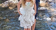 Anastasia joined the competition — help win amazing prizes! barefoot, blue_mouth, boy, child, clothing, girl, happy, laughing, nature, outdoor, playful, river, siblings, stream, summer, sunlight, tree, tree_trunk, water, white_dress