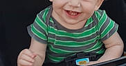Loyal joined the competition — help win amazing prizes! baby, baby_clothes, casual, child, cute, daylight, graco, green_striped_shirt, happy, joy, outdoor, person, playful, portrait, seat, small_person, smiling, stroller, toddler, young_child