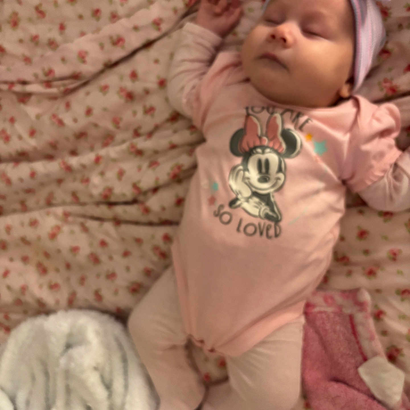 Lina is registered to the contest to win money with this photo: baby, bed, blanket, bodypart, bonnet, clothing, crib, face, finger, furniture, hand, hat, head, infantbed, newborn, person, photography, portrait, quilt, sleeping