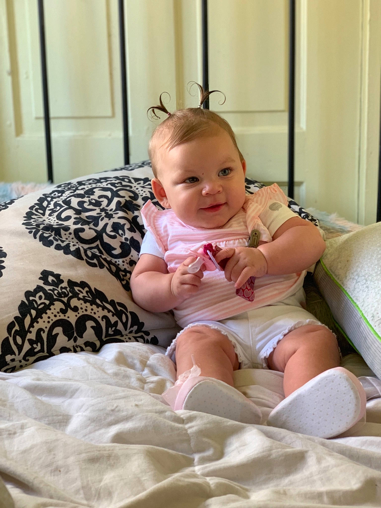 Gemma joined the competition — help win amazing prizes! baby, baby_products, blond, cheek, child, comfort, finger, leg, person, pink, product, sitting, skin, thigh, thumb, toddler