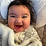 baby, baby_seat, blanket, child, cushion, cute, expression, face, floral, hair, happy, indoor, infant, onesie, portrait, seatbelt, smiling, soft, toddler, wrapped