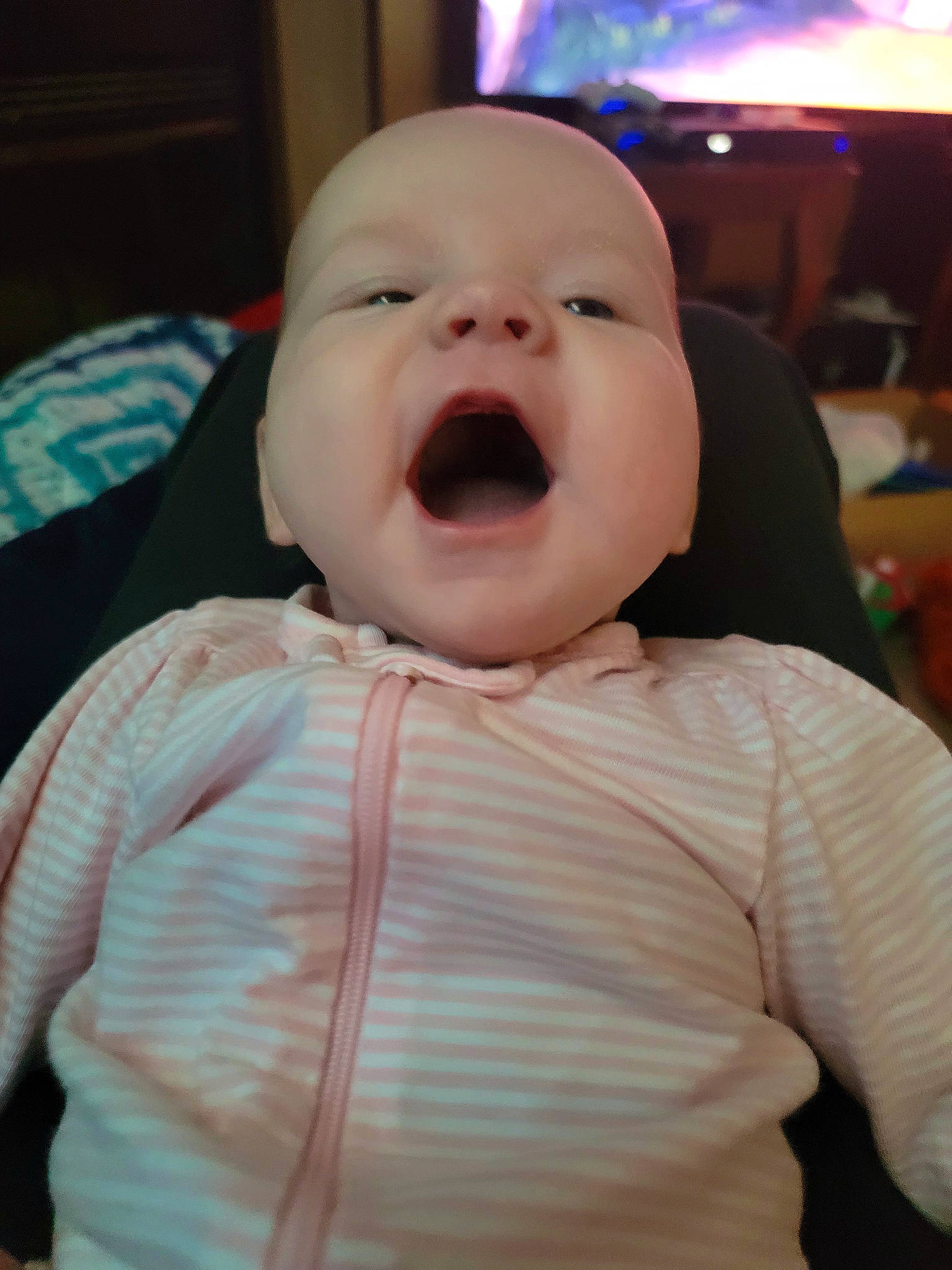 Haylee is registered to the contest to win money with this photo: baby, baby_laughing, baby_safety, baby_toddler_clothing, cheek, child, comfort, eyebrow, fun, happy, iris, laugh, mouth, nose, person, pink, shout, skin, sleeve, smile