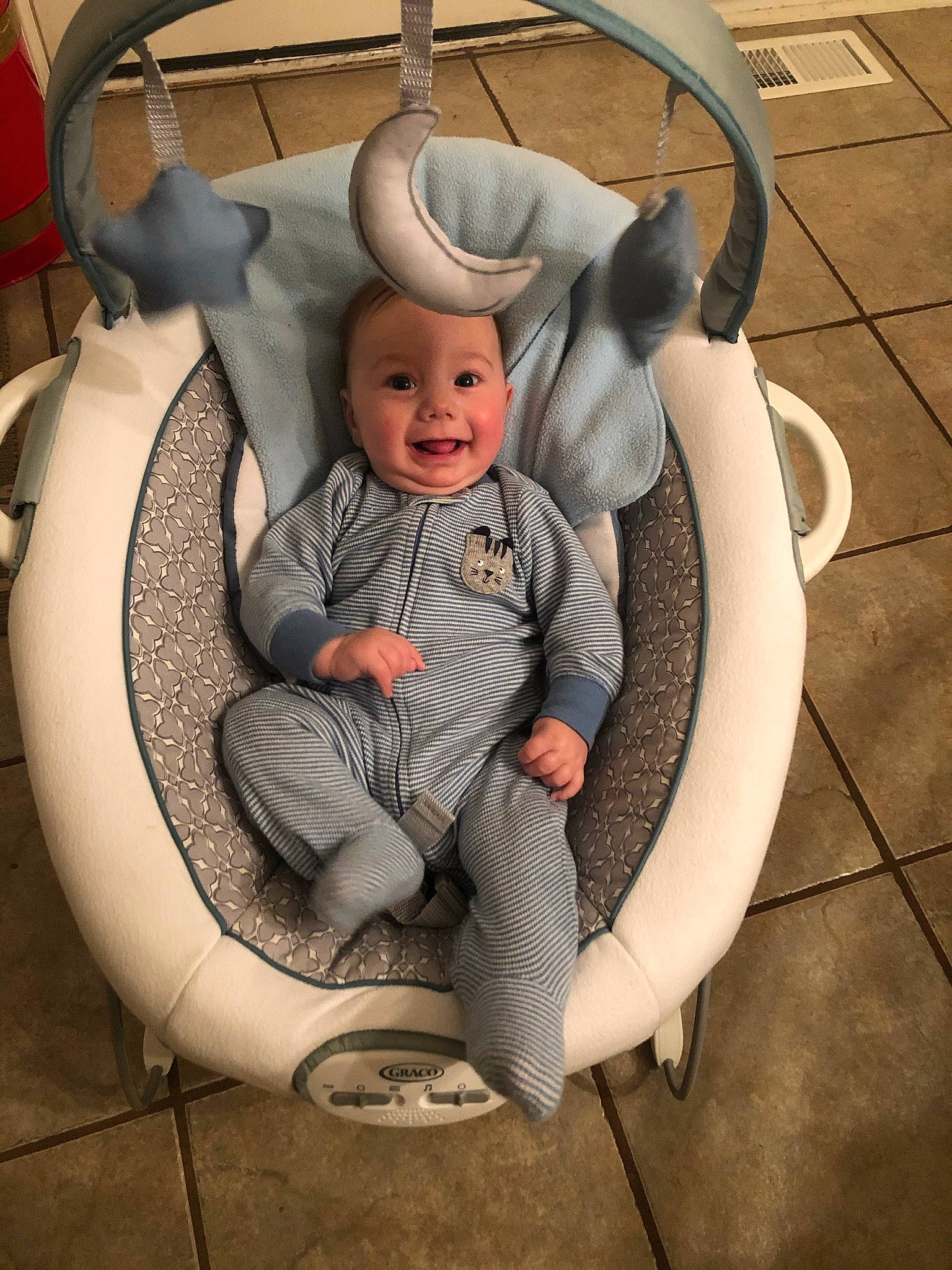 Griffin joined the competition — help win amazing prizes! auto_part, automotive_design, automotive_wheel_system, baby, baby_carriage, baby_products, car_seat, chair, comfort, flooring, happy, head, headgear, joy, motor_vehicle, person, personal_protective_equipment, sitting, smile, steering_wheel