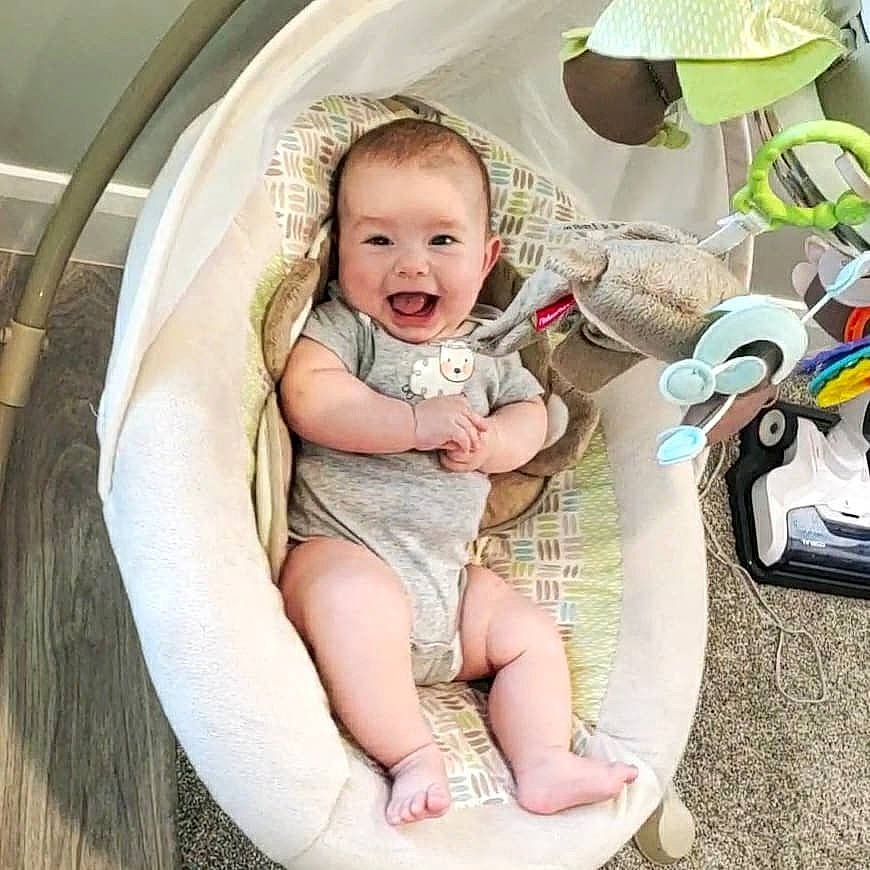 Joy joined the competition — help win amazing prizes! baby, baby_carriage, baby_in_car_seat, baby_products, baby_sleeping, baby_toddler_clothing, car_seat, child, comfort, leg, person, play, product, sitting, swing, toddler