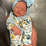 Holly joined the competition — help win amazing prizes! arm, baby, bow, child, cute, floor, floral_clothing, hand, headband, holding, human, indoor, infant, newborn, peaceful, person, portrait, skin, sleeping, toddler