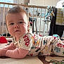 Emrys participe au concours pour gagner de l'argent avec cette photo : baby, infant, play_mat, toys, onesie, face, curious, indoors, floor, safety_gate, kitchen, towel, home, child, crawling, cute, chubby, person, floor_mat, colorful