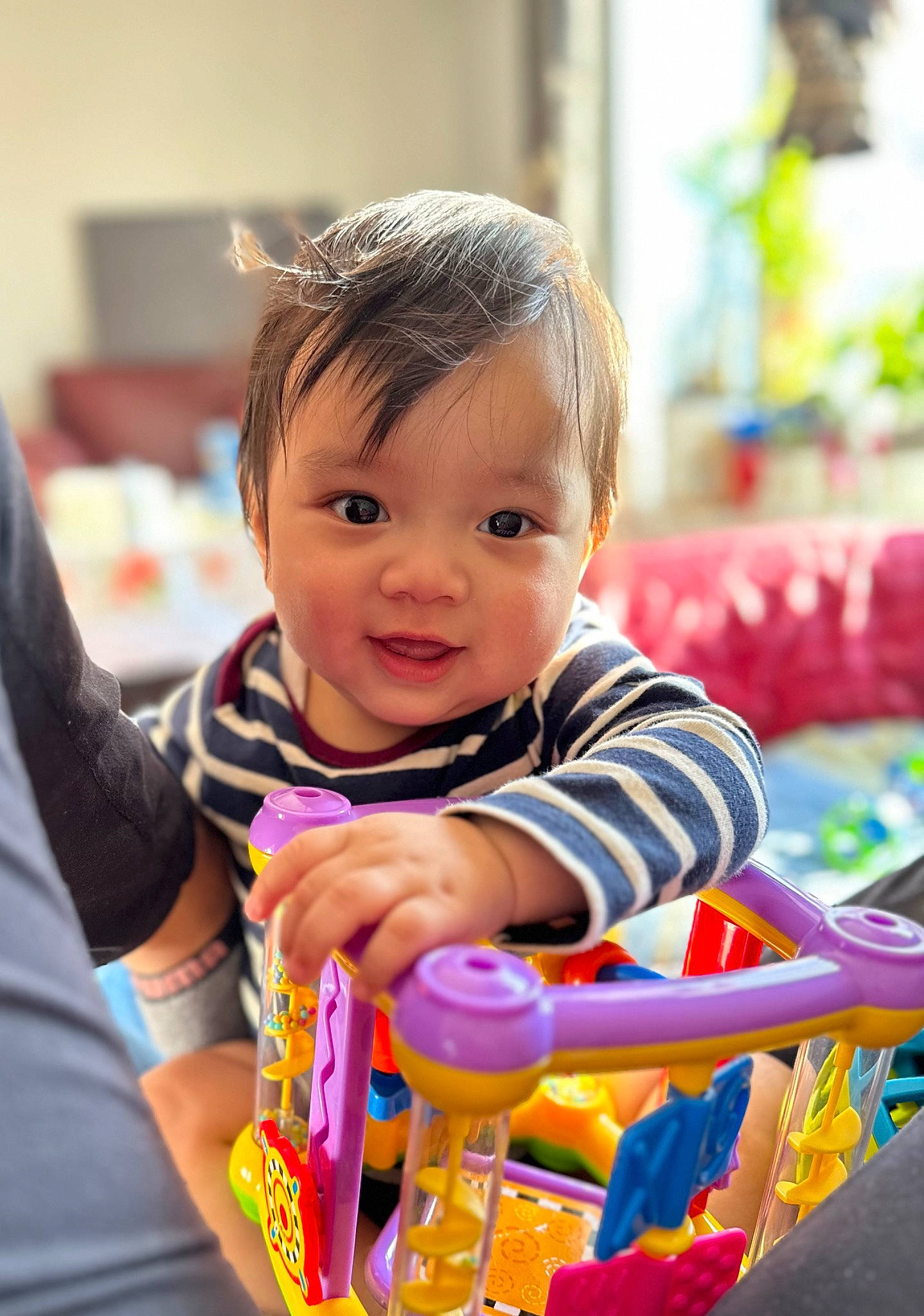 Dylan joined the competition — help win amazing prizes! baby, baby_playing_with_toys, baby_products, child, city, event, fun, happy, iris, leisure, magenta, person, play, product, recreation, riding_toy, room, sitting, smile, toddler