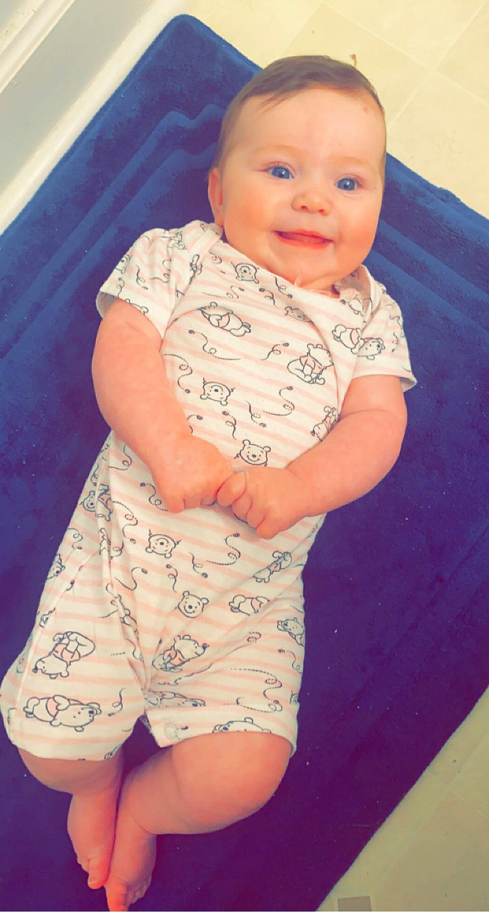 Blakelynn joined the competition — help win amazing prizes! baby, baby_toddler_clothing, beauty, cheek, child, comfort, face, facial_expression, happy, human_body, joy, lip, organ, person, pink, skin, sleeve, smile, stomach, t_shirt