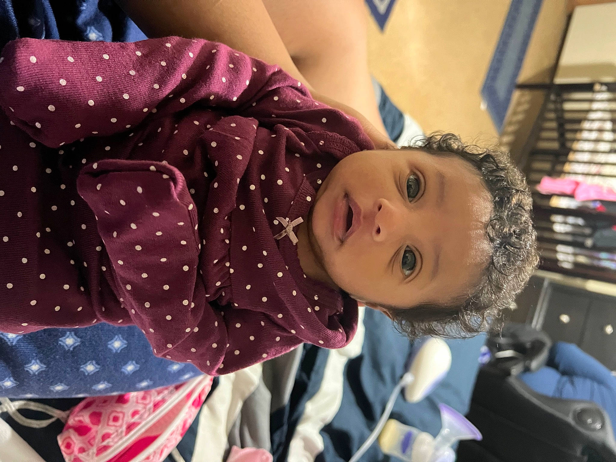 Tahani Demolle is registered to the contest to win money with this photo: child, event, fun, happy, holiday, leisure, pattern, person, sleeve, smile, snow, toddler, tradition, tree, winter